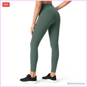 High Waisted Compression Leggings 7/8 Length Workout Pants Slimming
